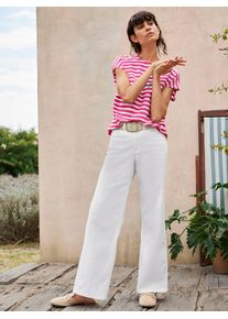 Inspirationen Damen Rundhalsshirt "Baumwoll-Shirt", pink, Gr. 38, gemustert, gestreift, 100% Baumwolle, Shirts