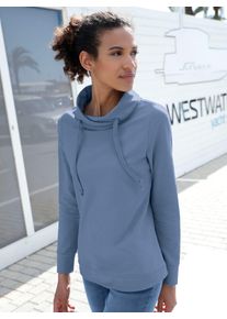 Casual Looks Damen Sweatshirt, blau, Gr. 36, unifarben, 100% Baumwolle, Meliert:70% Baumwolle, 30% Polyester, Sweatshirts