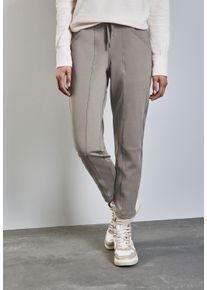 Street One Damen Stoffhose "Style Bonny", braun, casual, Gr. 42, meliert, Web, Obermaterial: 82% Polyester, 18% Elasthan, Hosen, im Loose Fit