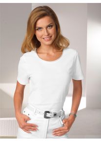 Casual Looks Damen Rundhalsshirt "Shirt", weiß, Gr. 40, unifarben, 100% Baumwolle, Shirts