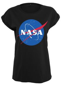 MisterTee Herren T-Shirt "MisterTee Damen Ladies NASA Insignia Tee", schwarz, casual, Gr. XS, bedruckt, 100% Baumwolle, Shirts