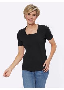 Casual Looks Damen Kurzarmshirt "Shirt", schwarz, Gr. 40, unifarben, 100% Baumwolle, Shirts
