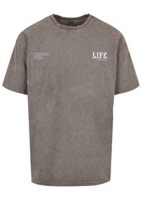Merchcode Herren T-Shirt "Merchcode Herren Life Acid Washed Oversized Tee", grau, casual, Gr. XL, bedruckt, 100% Baumwolle, Shirts