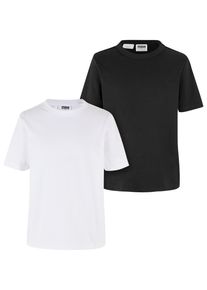 Urban Classics Jungen T-Shirt "Urban Classics Herren Boys Organic Basic Tee 2-Pack", weiß, casual, Gr. 122, unifarben, 100% Baumwolle, Shirts
