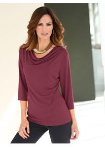 Inspirationen Damen Wasserfallshirt "Shirt", rot, Gr. 40, unifarben, 95% Viskose, 5% Elasthan, Shirts