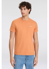Pepe Jeans Herren Rundhalsshirtsundown orange 166, Basic, Gr. XXL, unifarben, Jersey, Obermaterial: 95% Baumwolle, 5% Elasthan, Shirts