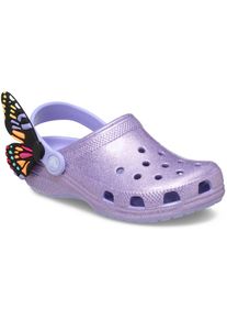 Crocs Kinder Clog "Classic IAM Butter Fly", Gr. 24mystic lila schmetterling, Croslite, animal-print, Glitzer, casual, Schuhe, Sandale, Hausschuh mit
