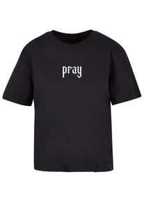MISS TEE Herren T-Shirt "Miss Tee Damen Praying Hands Tee", schwarz, casual, Gr. M, bedruckt, 100% Baumwolle, Shirts