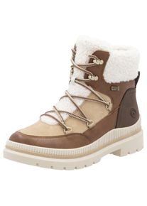 Remonte Damen Winterboots, Gr. 40, braun, Leder, Veloursleder, Textil, casual, Schuhe, Blockabsatz, Winterboots, Outdoorschuh mit Ösen und