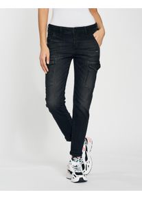 Gang Damen Relax-fit-Jeans "Gang Jeans Relaxed Fit 94AMELIE CARGO", schwarz, Gr. 30, 92% Baumwolle, 6% Polyester, 2% Elasthan, Jeans