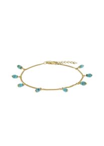 ZEEme Damen Armband "925 Sterling Silber vergoldet Türkis rek.", 17 + 2cm, Silber 925 (Sterlingsilber), gelb, Silber 925 (Sterlingsilber), Armbänder