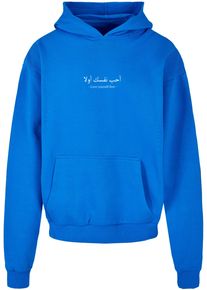 Merchcode Herren Kapuzensweatshirt "Merchcode Herren Love Yourself First Ultra Heavy Hoody", blau, Gr. XXL, bedruckt, 100% Baumwolle, Sweatshirts