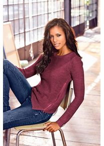 Heine Damen Rundhalspullover "Rundhals-Pullover", rot, Gr. 38, unifarben, 100% Polyacryl, Pullover