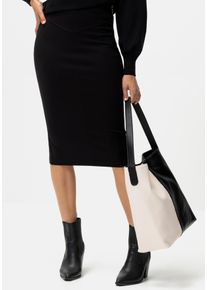 Lascana Damen Midirock, schwarz, modisch, Gr. 40, unifarben, Jersey, Obermaterial: 70% Viskose, 25% Polyamid, 5% Elasthan, Röcke