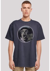 F4NT4STIC Herren T-Shirt "Elton John Vintage Circle", blau, casual, Gr. L, Obermaterial: 100% Baumwolle, Shirts, Premium Qualität