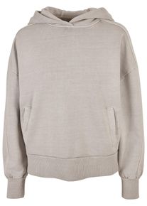 Urban Classics Damen Kapuzenpullover "Urban Classics Damen Ladies Heavy Terry Garment Dye Hoody", grau, casual, Gr. M, mehrfarbig, 100% Baumwolle,