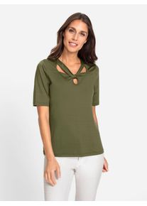 Heine Damen T-Shirt "Shirt", grün, Gr. 50, unifarben, 90% Polyamid, 10% Elasthan, Shirts