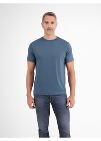 Lerros Herren T-Shirt "Lerros Basic T-Shirt mit Logostitch, unifarben", blau, Gr. M, 100% Baumwolle, Shirts
