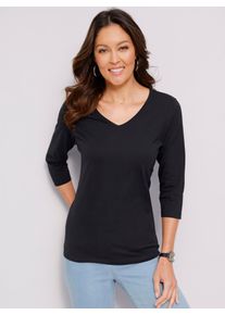 Classic Basics Damen 3/4-Arm-Shirt "3/4-Arm-Shirt", schwarz, Gr. 46, unifarben, 100% Baumwolle, Shirts
