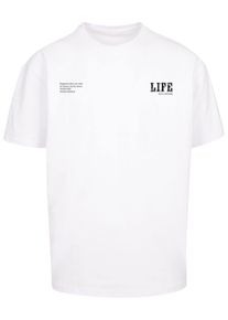 Merchcode Herren T-Shirt "Merchcode Herren Life Heavy Oversized Tee", weiß, casual, Gr. XL, bedruckt, 100% Baumwolle, Shirts