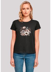 F4NT4STIC Damen T-Shirt "Blumenstrauß Boho", schwarz, casual, Gr. S, Obermaterial: 100% Baumwolle, Shirts, Premium Qualität