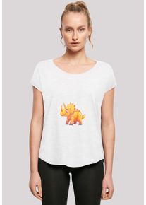 F4NT4STIC Damen T-Shirt "Süßer Triceratops Dinosaurier", weiß, casual, Gr. XXL, Obermaterial: 100% Baumwolle, Shirts, Premium Qualität