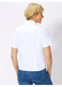 Casual Looks Damen Hemdbluse, weiß, Gr. 40, unifarben, 50% Baumwolle, 50% Polyester, Blusen