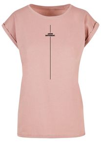 Merchcode Herren T-Shirt "Merchcode Damen Ladies Think Different Extended Shoulder Tee", rosa, casual, Gr. S, bedruckt, 100% Baumwolle, Shirts