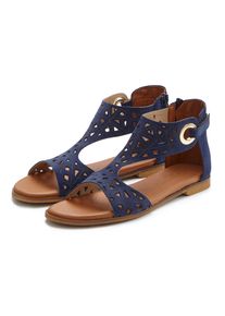 Lascana Damen Sandale "Sommerschuh", Gr. 38, blau, Obermaterial: 100% Rindsleder. Futter: 50% Lederimitat, 50% Polyester. Decksohle: 50% Lederimitat,
