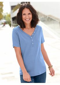 Casual Looks Damen Kurzarmshirt "Shirt", blau, Gr. 36, unifarben, 50% Baumwolle, 50% Modal, Shirts