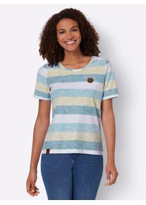 Casual Looks Damen T-Shirt "Shirt", blau, Gr. 40, gemustert, mehrfarbig, gestreift, 100% Baumwolle, Shirts