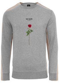MisterTee Herren Rundhalspullover "MisterTee Herren Lost Youth Rose Crewneck", grau, casual, Gr. L, unifarben, 60% Baumwolle, 40% Polyester, Pullover
