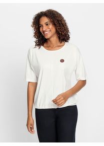 Casual Looks Damen Kurzarmshirt "Kurzarm-Shirt", beige, Gr. 38, unifarben, 95% Baumwolle, 5% Elasthan, Shirts