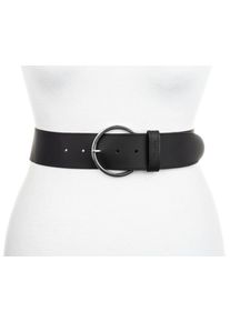 Tamaris Damen Ledergürtel, schwarz, casual,modisch, Gr. 105, unifarben, Rindsleder, Gürtel, rund geschnitten für eine bessere Passform