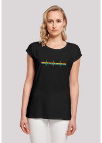 F4NT4STIC Damen T-Shirt "Pink Floyd Prism Heartbeat Rainbow Regenbogen", schwarz, casual, Gr. 5XL, Obermaterial: 100% Baumwolle, Shirts,