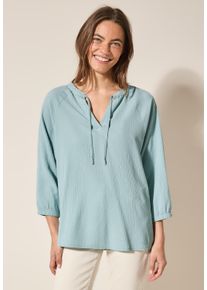 Cecil Damen Shirtblusecool salvia grün, casual, Gr. XXL, unifarben, Stoff, 55% Polyester, 44% Viskose, 1% Elasthan, Blusen, mit 3/4 Ärmeln