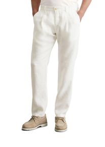 Marc O'Polo MARC O'POLO Herren Chinohose "mit elastischem Bund", weiß, casual, Gr. 38, unifarben, Obermaterial: 100% Leinen, Hosen
