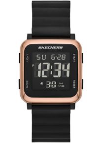 Skechers Damen Chronograph "BECKWORTH", schwarz, Armbanduhren, Quarzuhr, Armbanduhr, Damenuhr, Silikonarmband, digital, Stoppfunktion