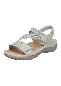 Rieker Damen Riemchensandale, Gr. 36, grün, Nubuklederimitat, sportlich, Schuhe, Sommerschuh, Sandalette, Keilabsatz, mit Gummizügen