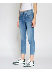 Gang Damen Relax-fit-Jeans "Gang Jeans Relaxed Fit 94GERDA CROPPED", blau, Gr. 24, 98% Baumwolle, 2% Elasthan, Jeans