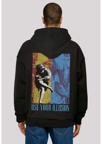 F4NT4STIC Herren Kapuzenpullover "Guns 'n' Roses Music Double Illusion", schwarz, casual, Gr. XL, Obermaterial: 100% Baumwolle, Pullover, Musik,