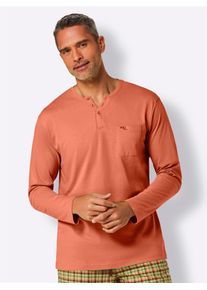 wäschepur WÄSCHEPUR Herren Pyjamaoberteil "Schlafanzug-Shirt", Gr. 44, orange, 100% Baumwolle, unifarben, Shirts