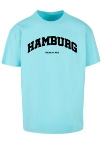 Merchcode Herren T-Shirt "Merchcode Herren Hamburg Wording - Heavy Oversize Tee", blau, casual, Gr. XXL, bedruckt, 100% Baumwolle, Shirts