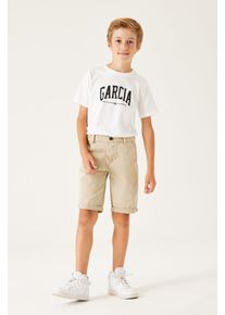 Garcia Jungen Bermudas, beige, casual, Gr. 146, unifarben, Obermaterial: 98% Baumwolle, 2% Elasthan, Hosen, mit Aufschlag for BOYS