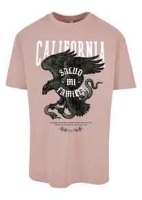 Herren T-Shirt "Upscale by Mister Tee Unisex La Familia Heavy Oversize Tee", rosa, casual, Gr. L, UPSCALE BY MISTER TEE, unifarben, 100% Baumwolle,