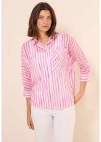 Cecil Damen Hemdblusecherry blossom pink, casual, Gr. XXL, gestreift, Web, 100% Baumwolle, Blusen, mit 3/4 Ärmeln