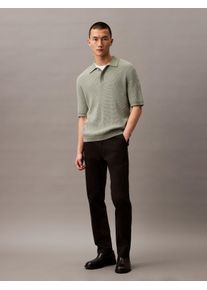 Calvin Klein Herren Stoffhose "SLM CTTN STRTCH CHN", schwarz, casual, Gr. 34, unifarben, Web, Obermaterial: 90% Baumwolle, 8% Elastomultiester, 2%