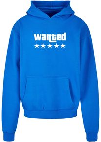 Merchcode Herren Kapuzensweatshirt "Merchcode Herren Wanted Ultra Heavy Hoody", blau, Gr. M, bedruckt, 100% Baumwolle, Sweatshirts