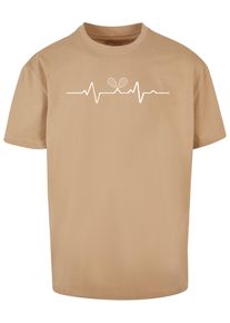 Merchcode Herren T-Shirt "Merchcode Herren Tennis Beats Heavy Oversized Tee", beige, casual, Gr. M, bedruckt, 100% Baumwolle, Shirts
