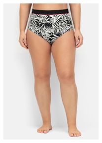 sheego Damen Badehose "Große Größen", schwarz, Gr. 44, bedruckt, Netzfutter: 85% Polyamid, 15% Elasthan;Obermaterial: 85% Polyamid, 15%